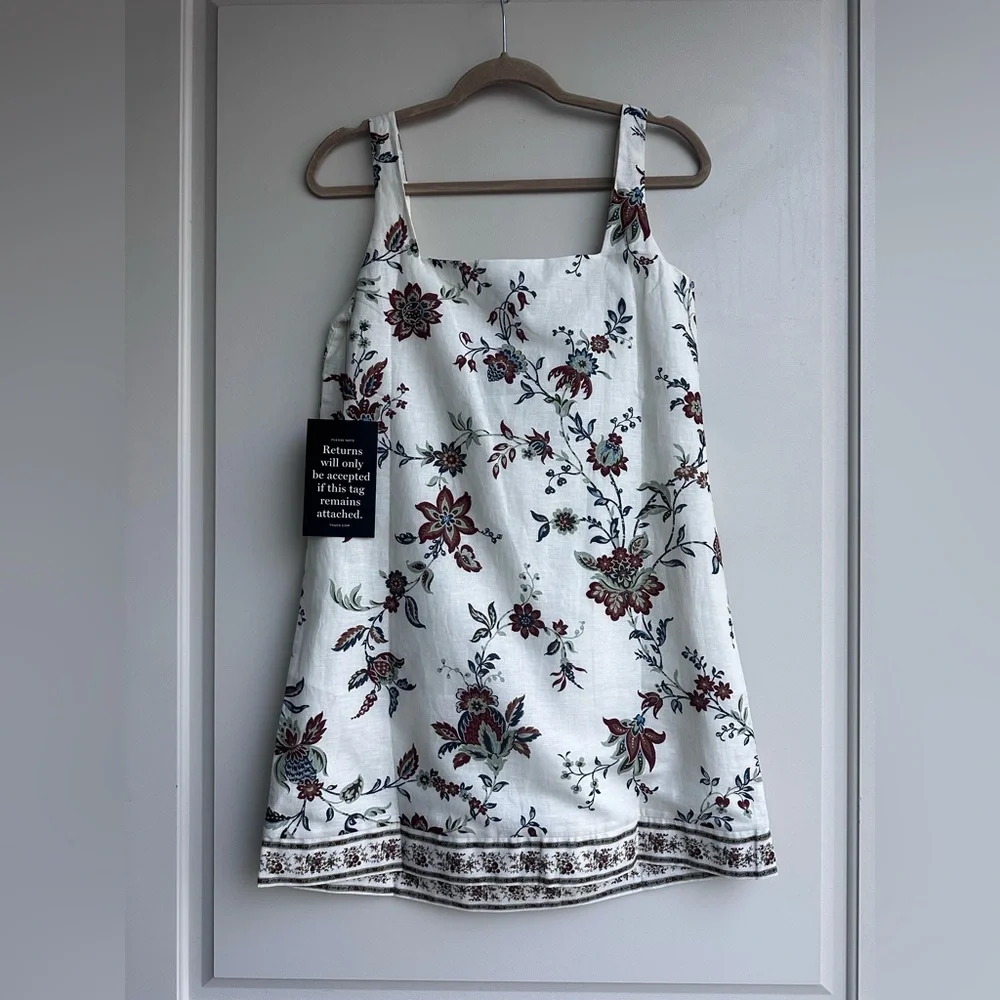 Tuckernuck x Studio McGee Terracotta Chintz Cotton Linen Cassie Dress XS New - Picture 3 of 6